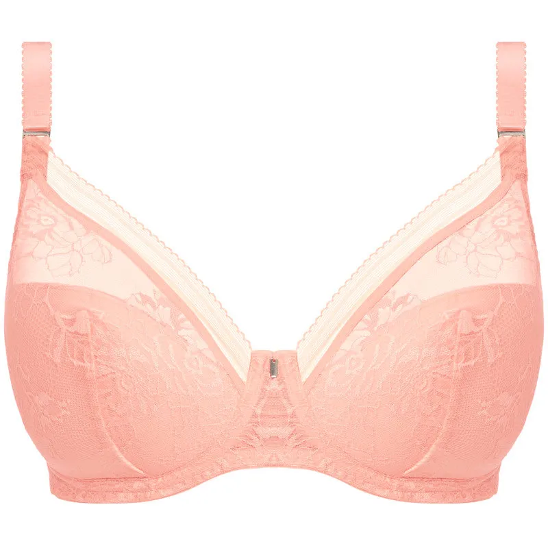 Fusion Lace Padded Plunge Bra Blush Pink - Fantasie