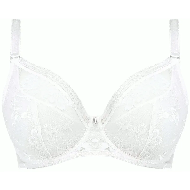 Fusion Lace Padded Plunge Bra White - Fantasie
