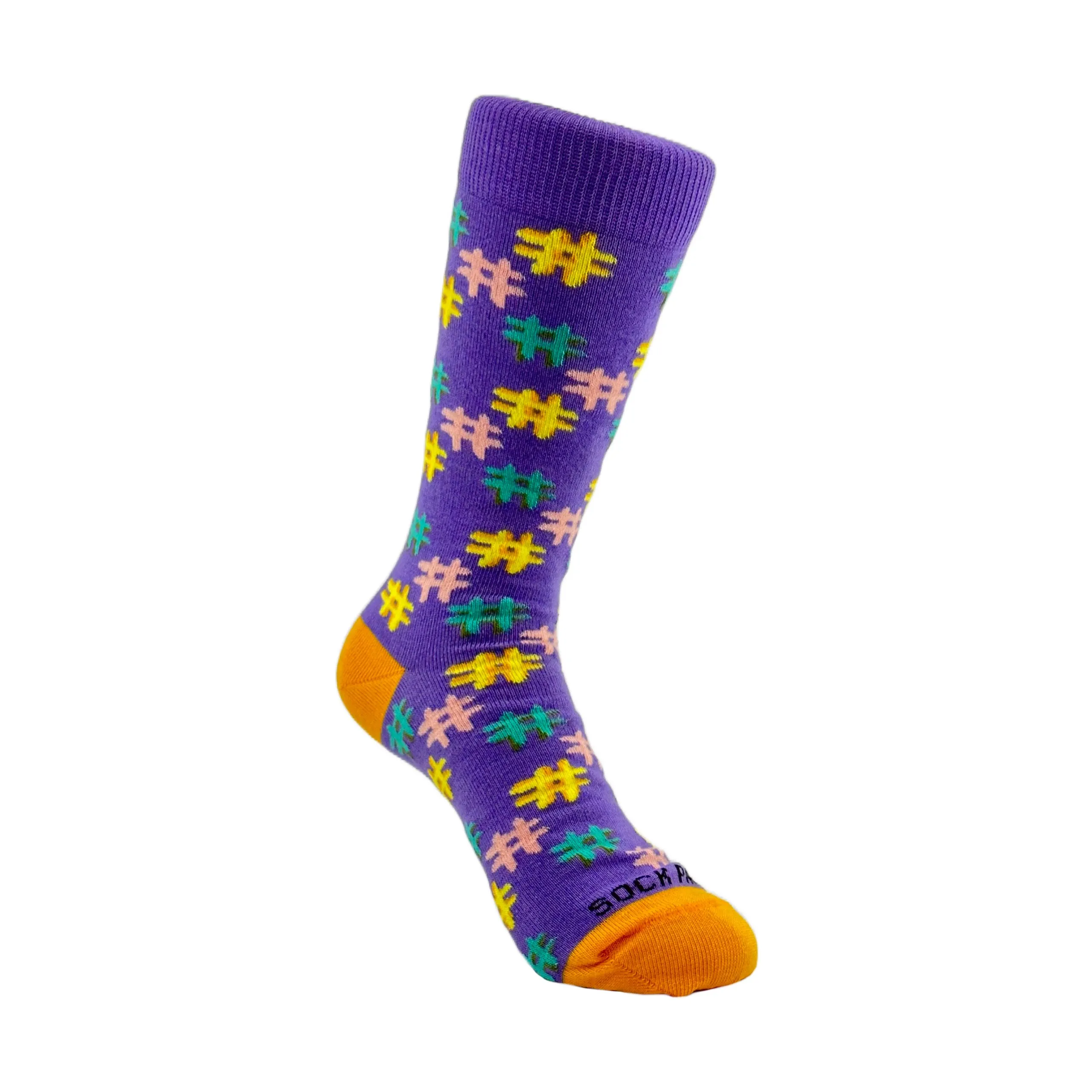 Hashtag Pattern Socks from the Sock Panda (Adult Small -  Shoe Sizes 2-5)
