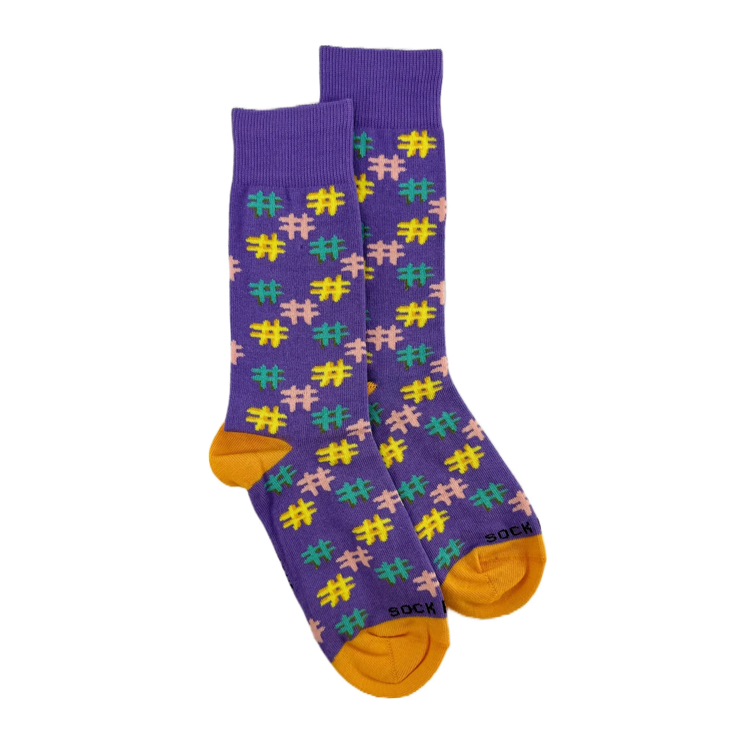 Hashtag Pattern Socks from the Sock Panda (Adult Small -  Shoe Sizes 2-5)