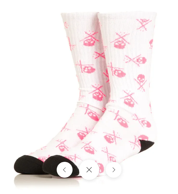 Hot Pink Skull Socks