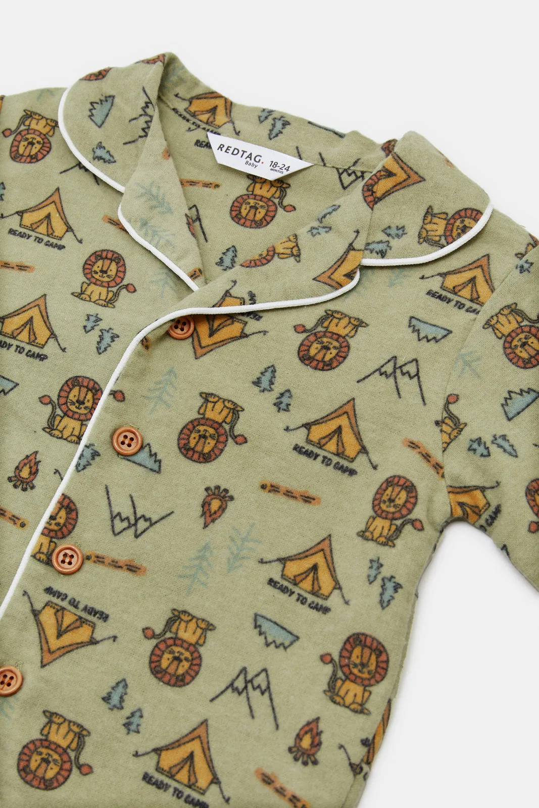 Infant Boys Green Lion Print Pyjama Set (2 Piece)