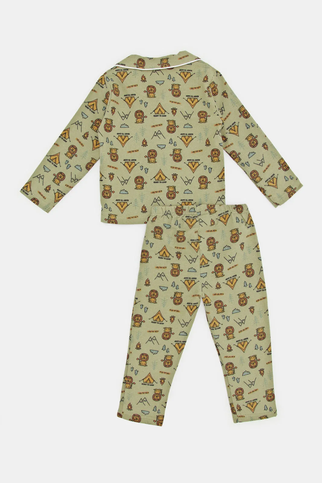 Infant Boys Green Lion Print Pyjama Set (2 Piece)