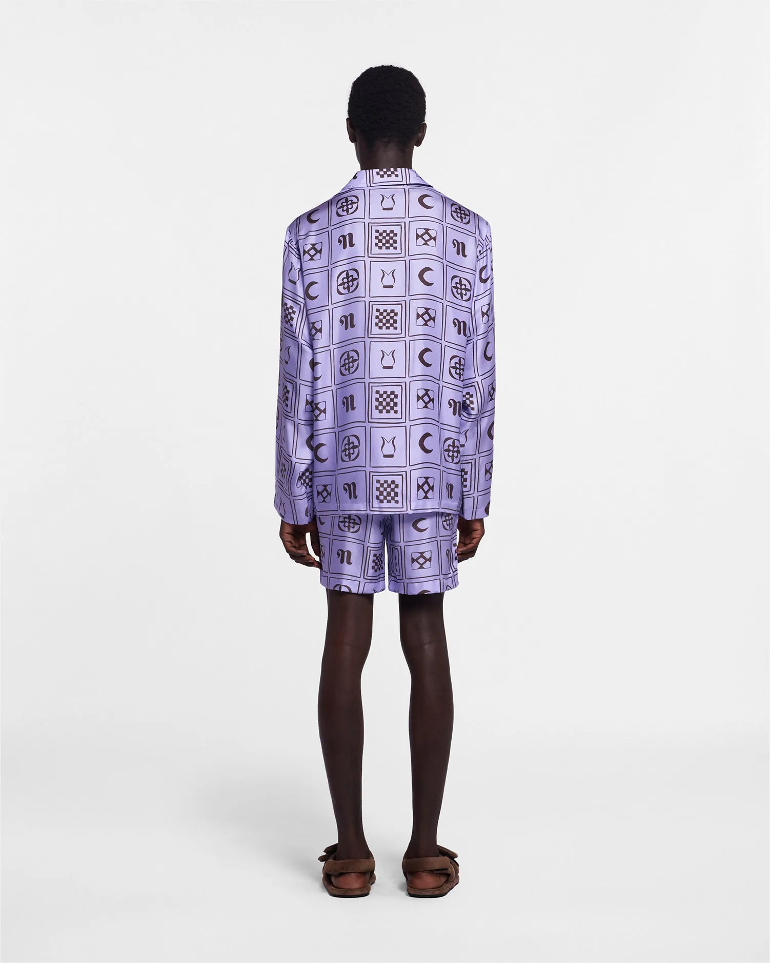Jelmer - Sale Long-Sleeve Silk-Twill Shirt - Kopjafa Lilac