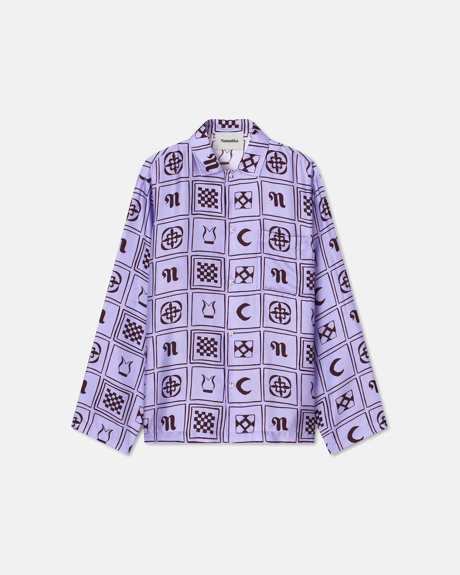 Jelmer - Sale Long-Sleeve Silk-Twill Shirt - Kopjafa Lilac
