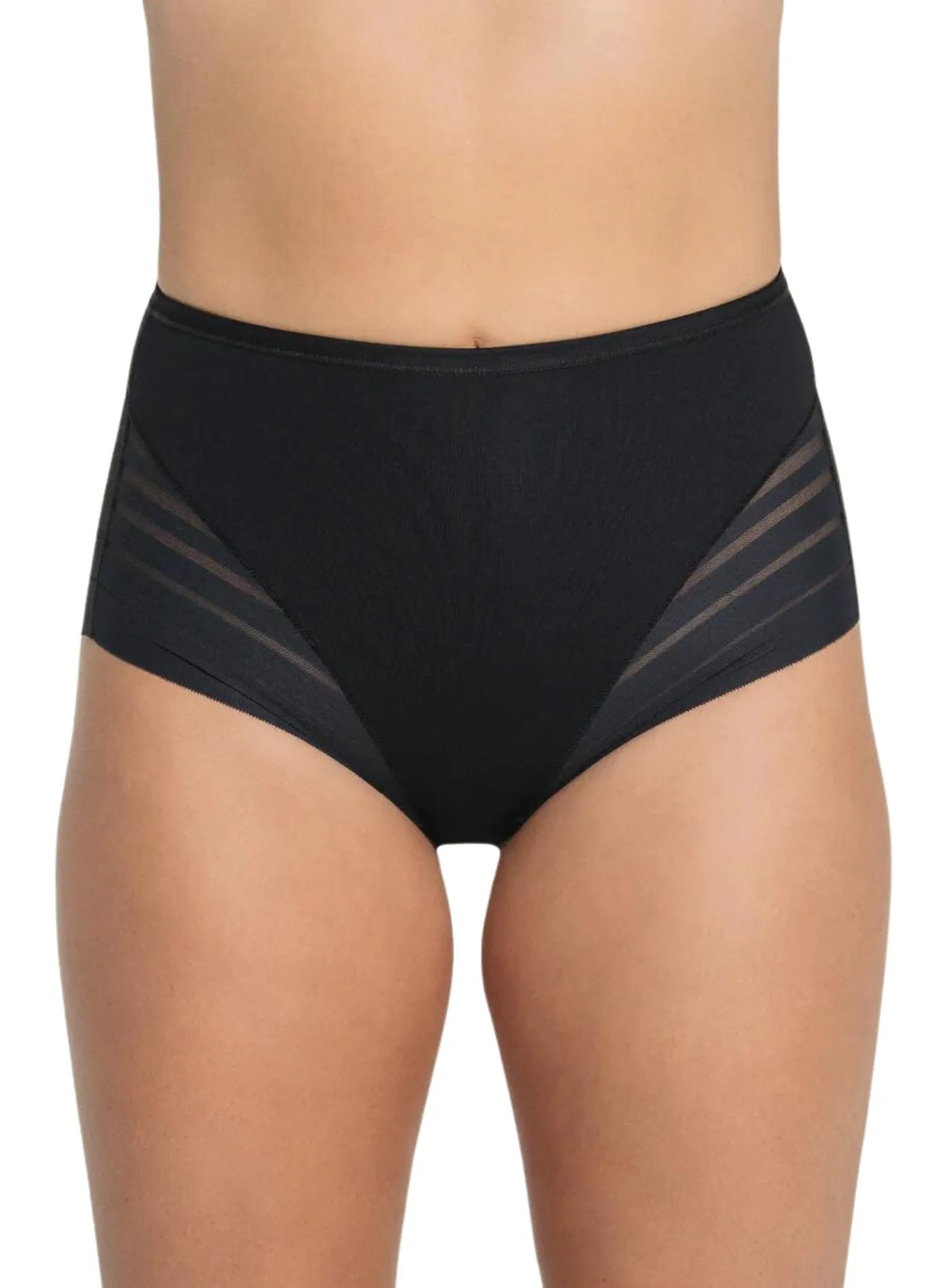 Lace Stripe Undetectable Classic Shaper Panty - Black