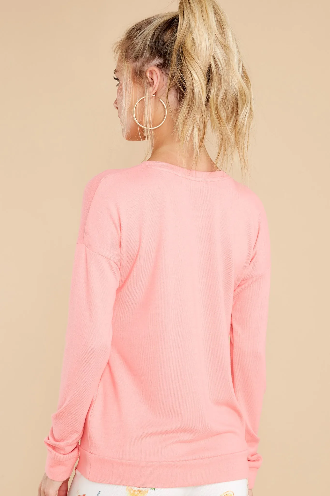 Let's Get Tropical Coral Long Sleeve Top