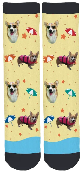Libby the Fluffy Corgi Crew Socks