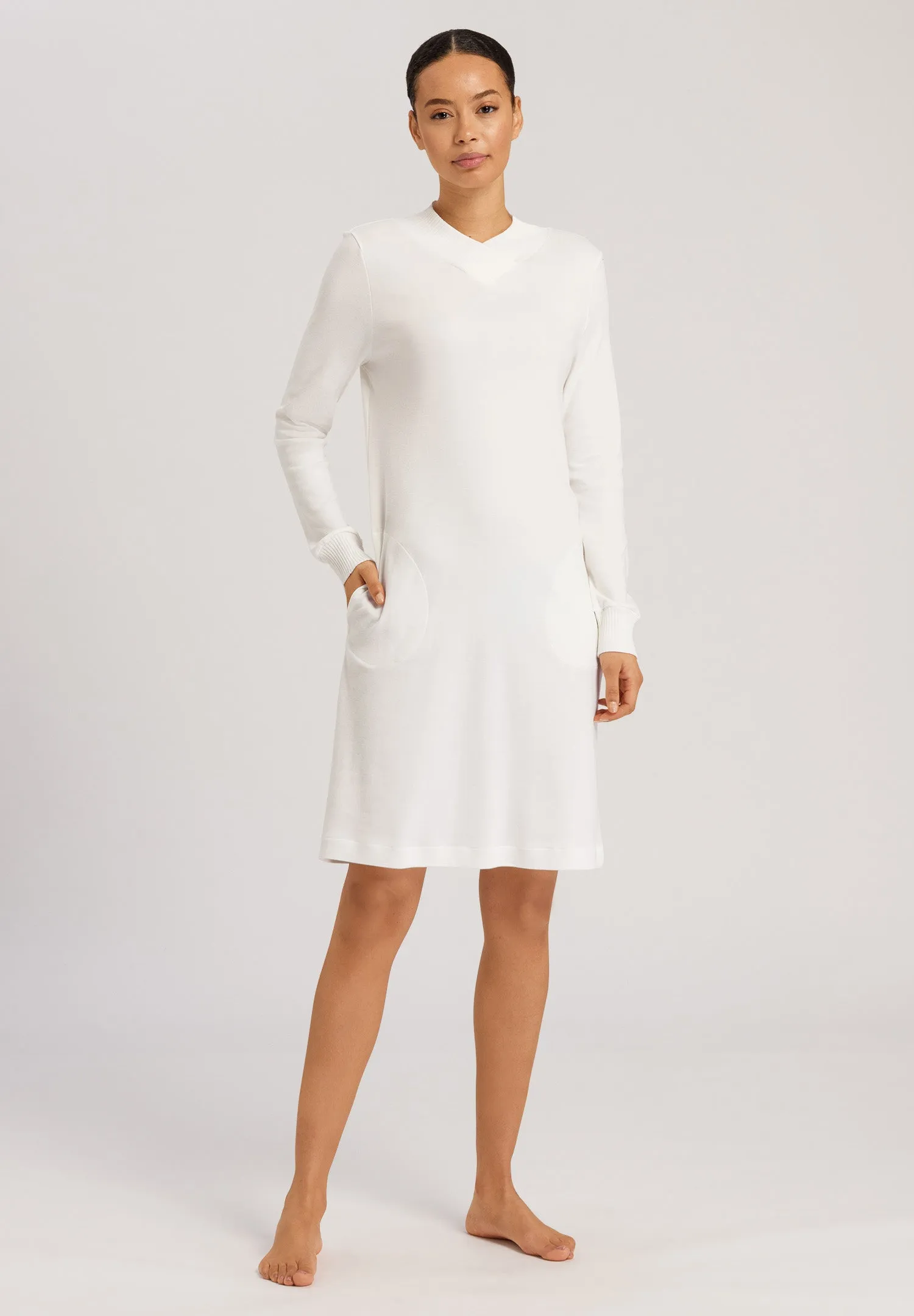 Loane High Neck Cotton Nightgown | Marshmallow 74972-1235
