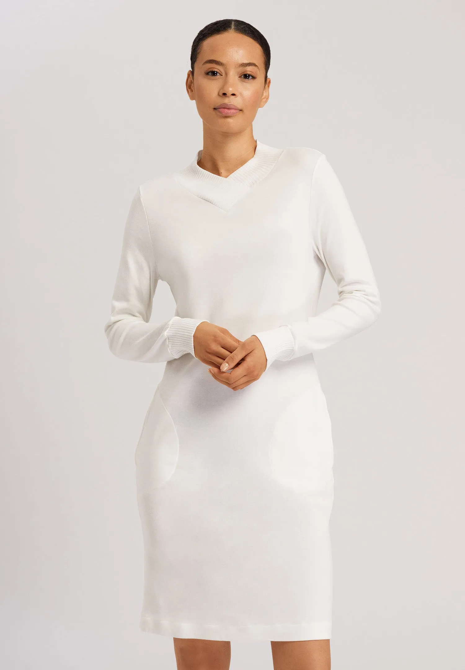 Loane High Neck Cotton Nightgown | Marshmallow 74972-1235