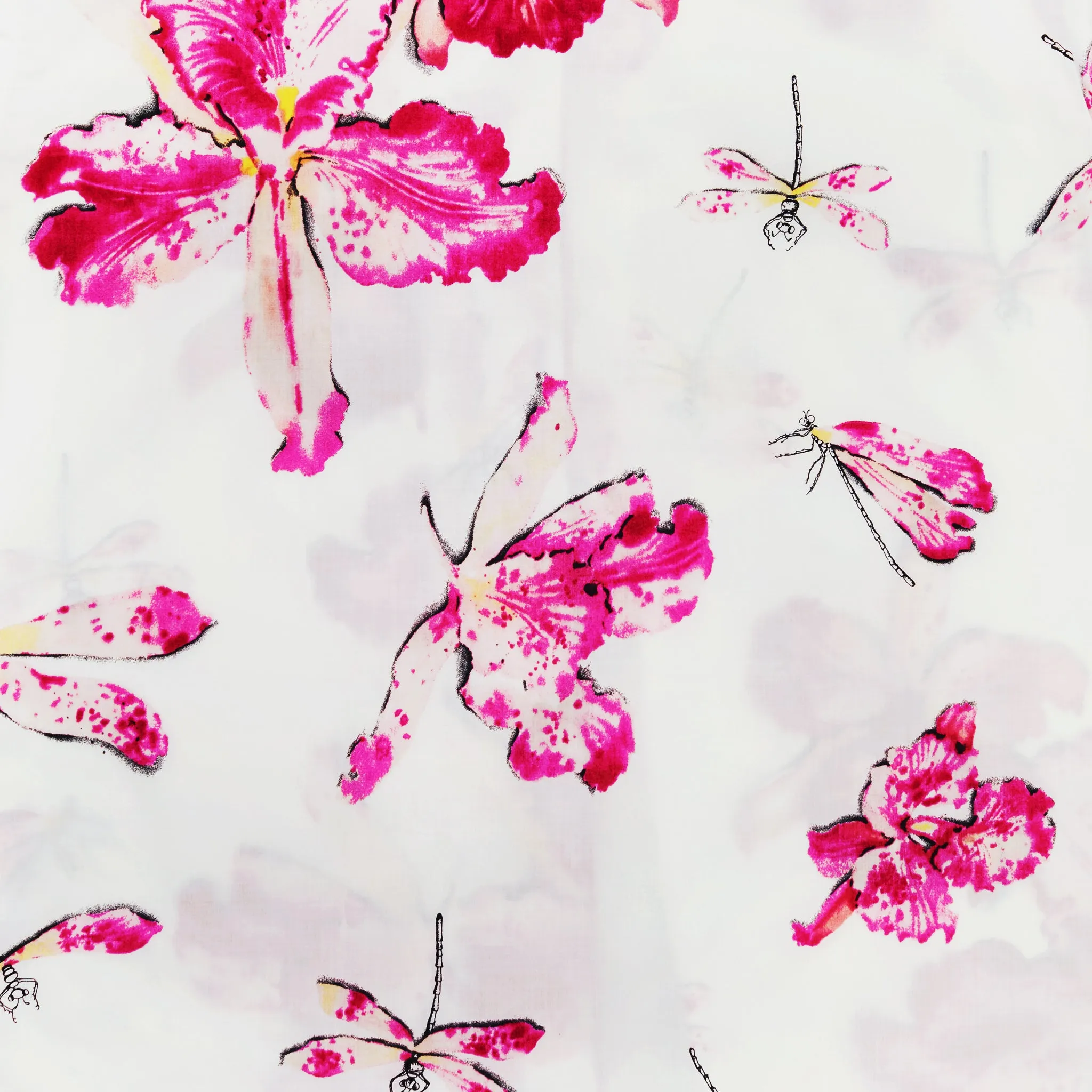 Long Sleeve Classic Pajama Set - Pink Dragonfly Floral Blossom Print