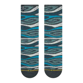 Merge4 Tencil/Hemp Wood Grain Crew Socks
