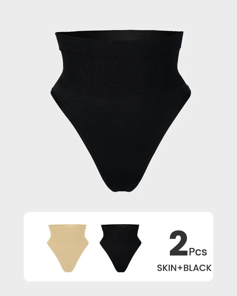 Mid-Waist Tummy Control Thong Panty (2 Pack)