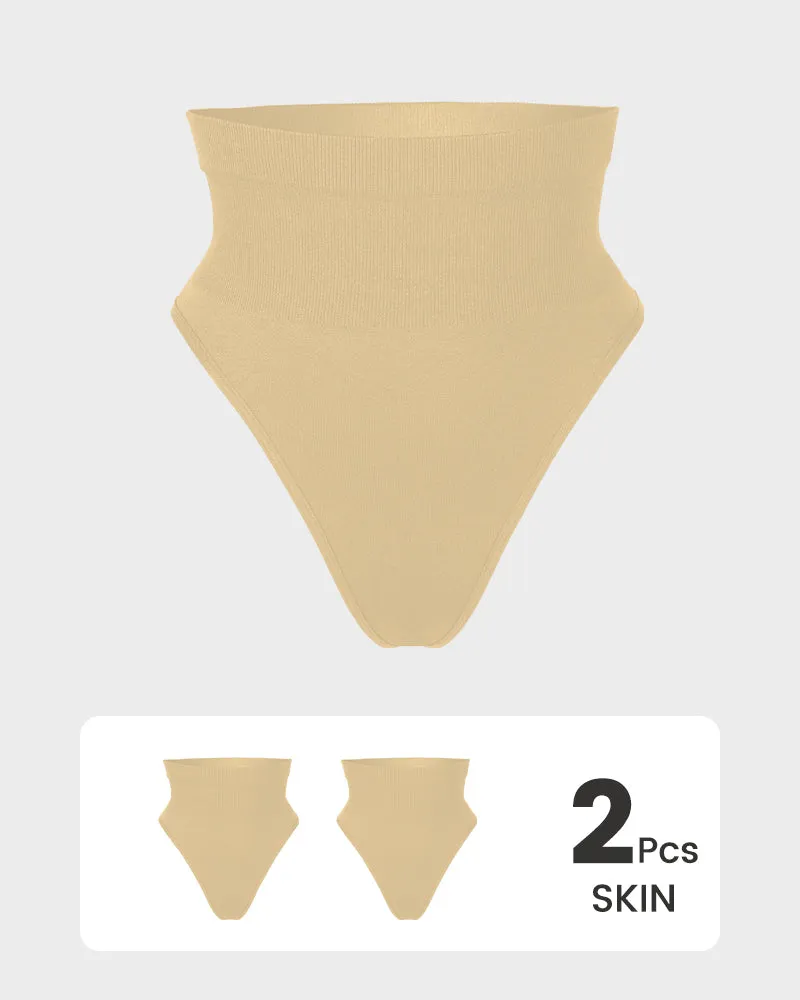 Mid-Waist Tummy Control Thong Panty (2 Pack)