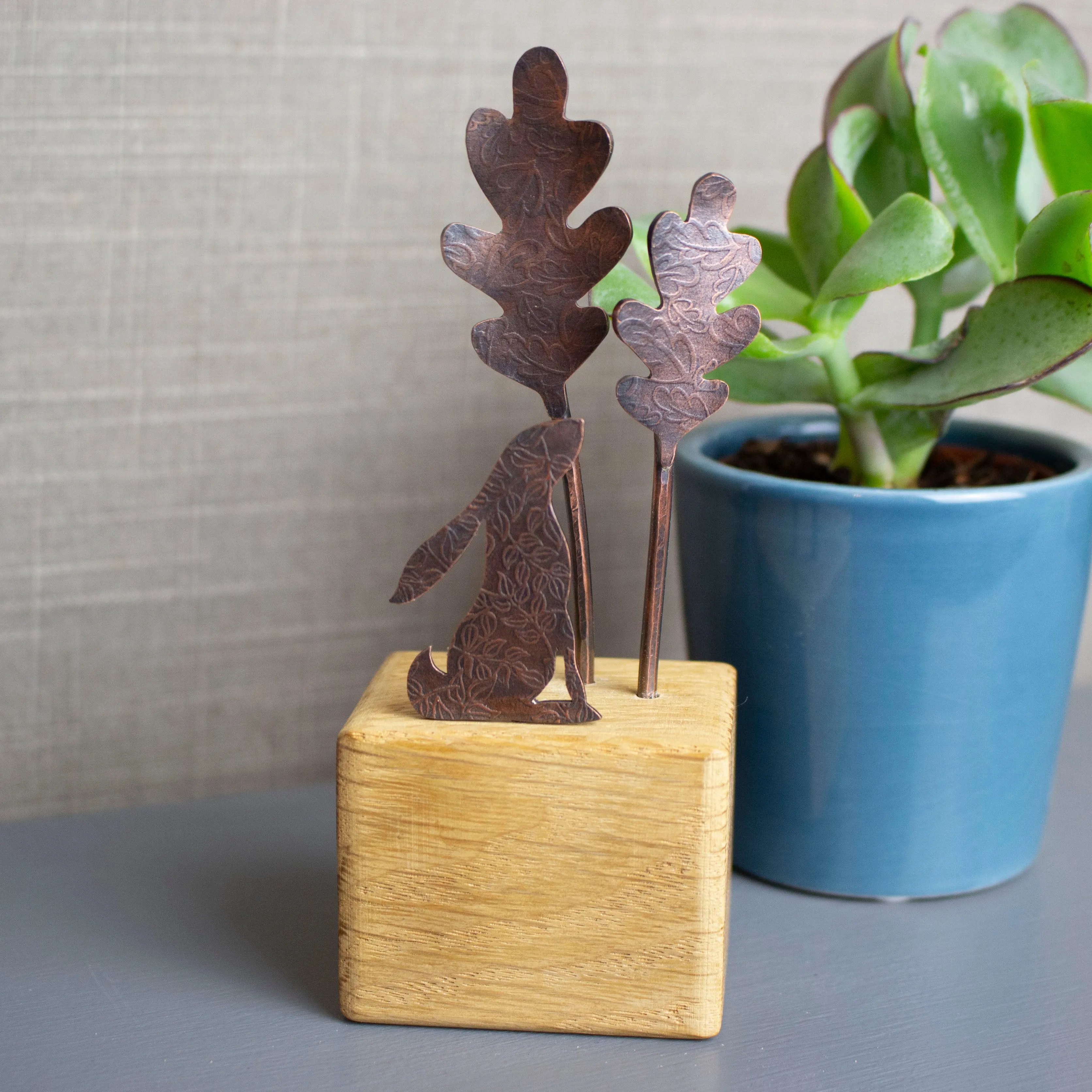 Oak Gazing Hare Ornament