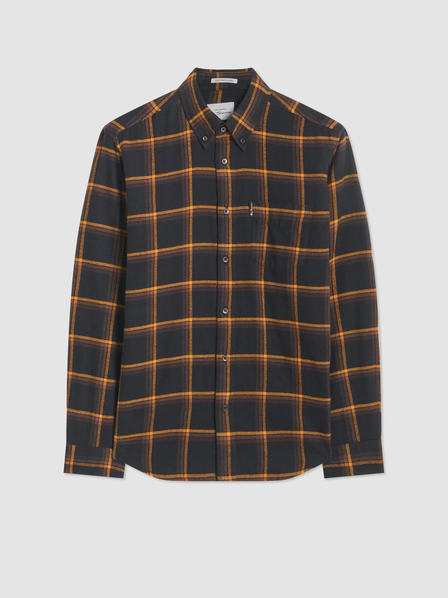 Oversized Brushed Check Shirt - Black