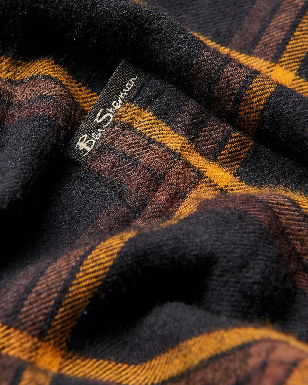 Oversized Brushed Check Shirt - Black