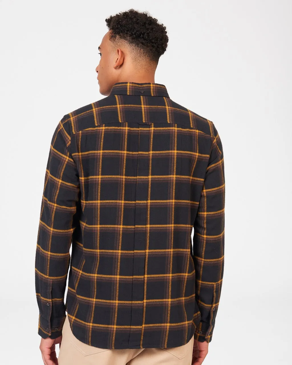 Oversized Brushed Check Shirt - Black