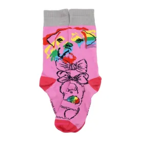 Pink Reflective Rainbow Dog Socks