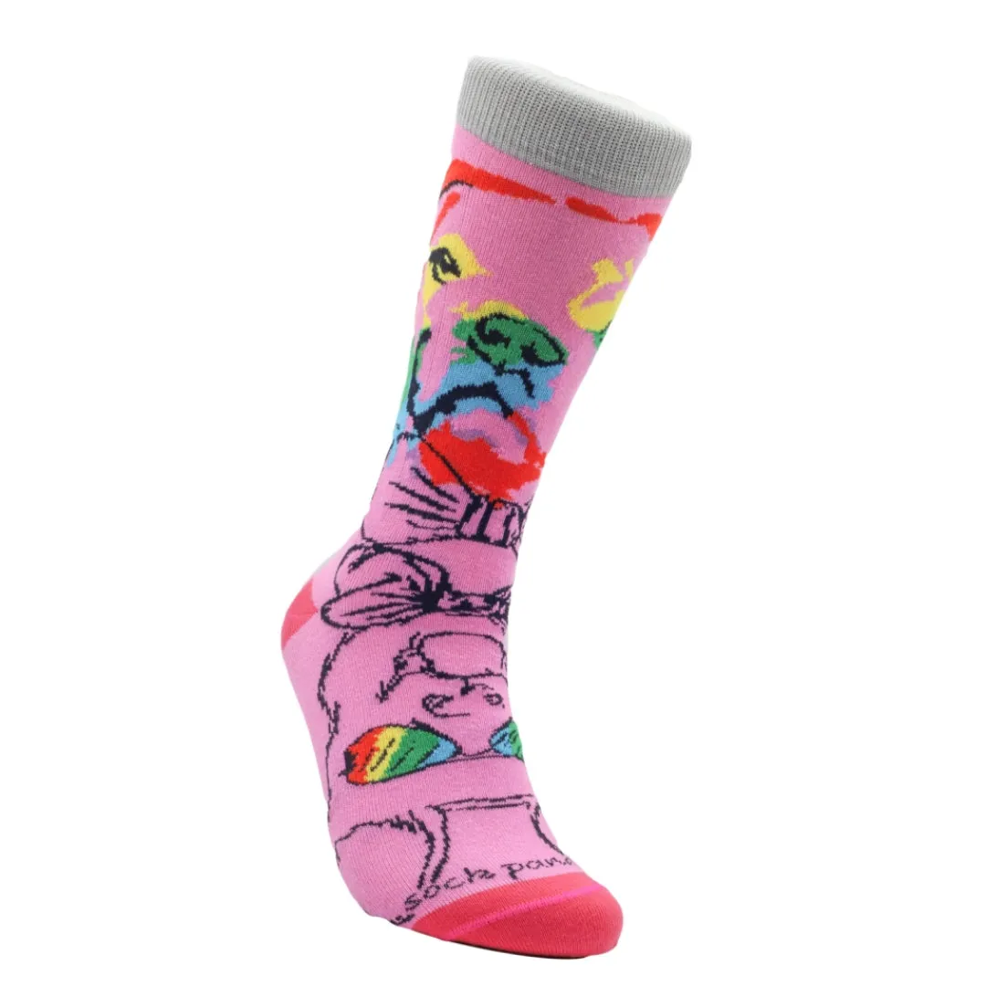 Pink Reflective Rainbow Dog Socks
