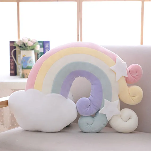 Rainbow Cloud Plush Pillow
