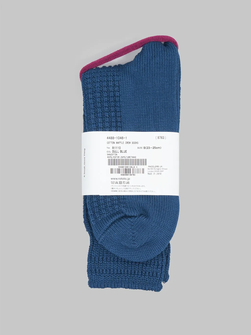 ROTOTO Cotton Waffle Crew Socks Dull Blue