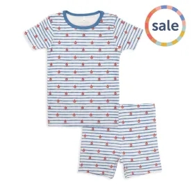 sailing vibe organic cotton magnetic toddler pjs - shorts