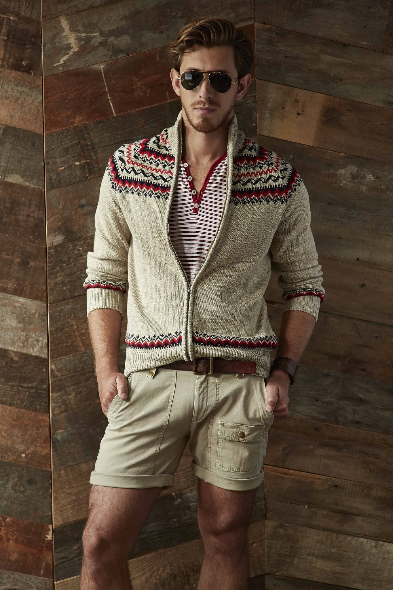 SHORT-SLEEVE STRIPED HENLEY