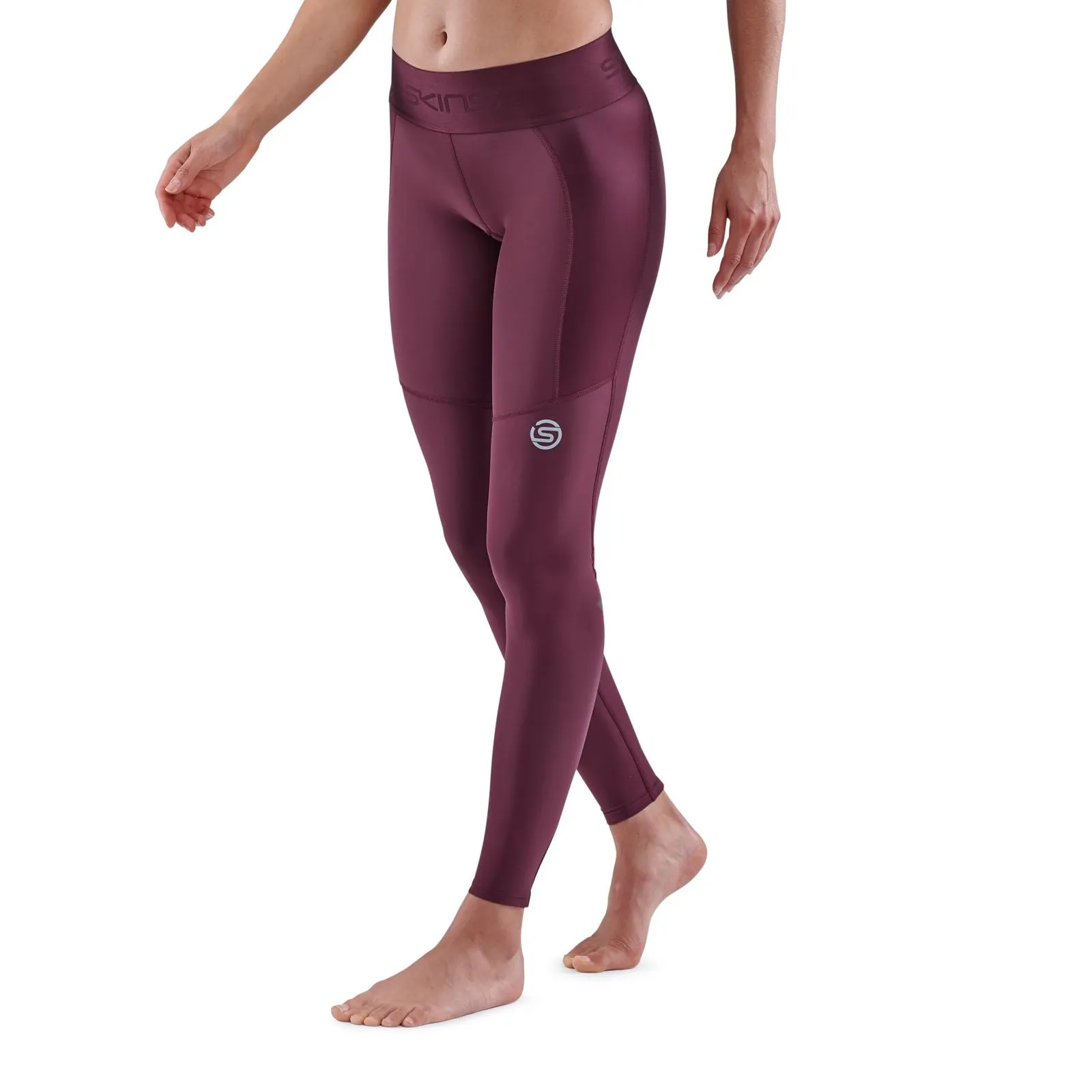 SKINS SERIES-3 WOMEN'S THERMAL LONG TIGHTS BURGUNDY