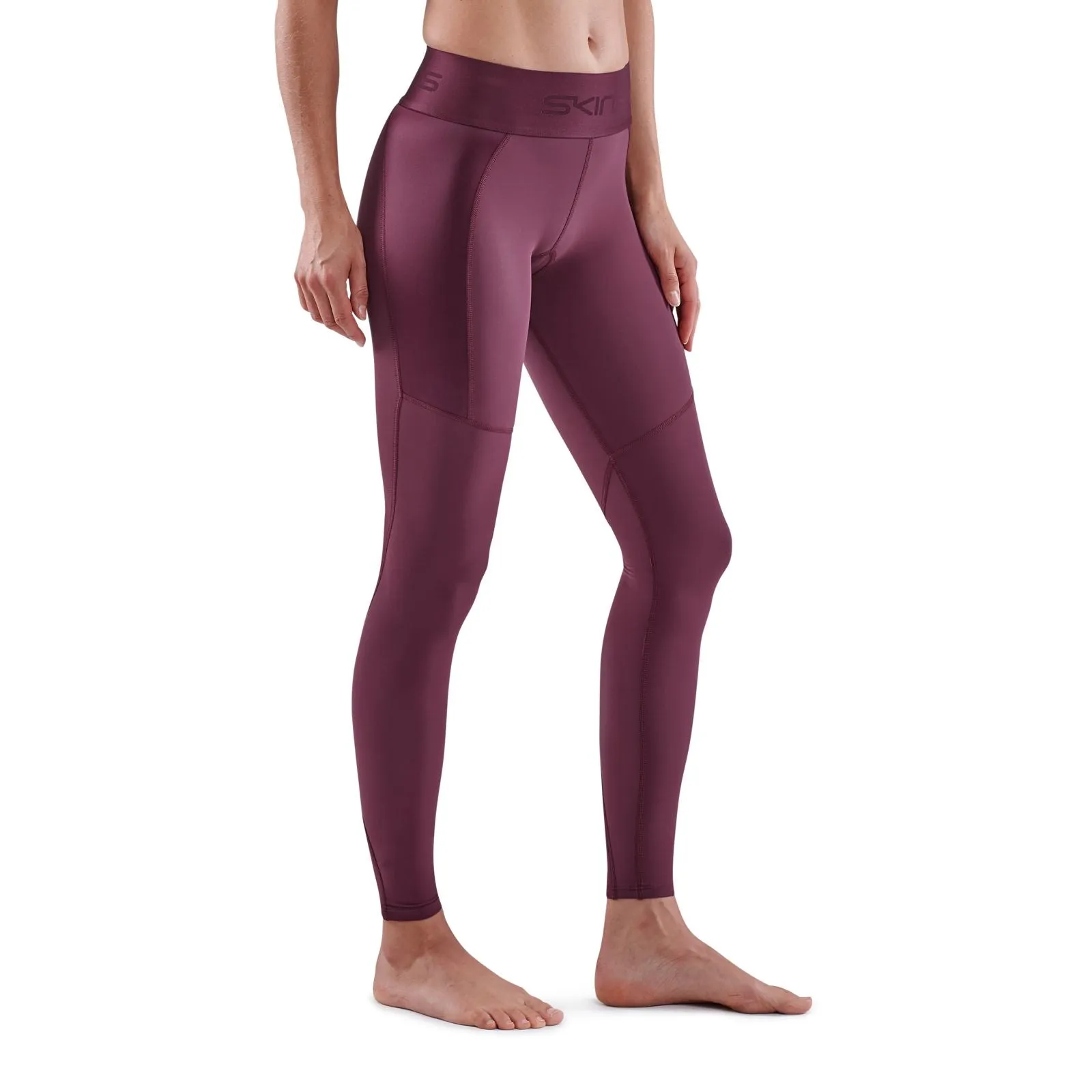 SKINS SERIES-3 WOMEN'S THERMAL LONG TIGHTS BURGUNDY