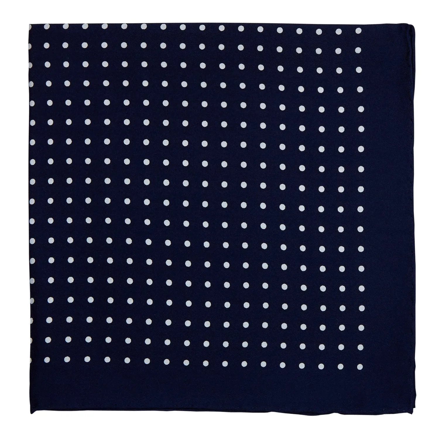 Sovereign Grade 100% Silk Navy London Dot Pocket Square