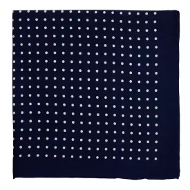 Sovereign Grade 100% Silk Navy London Dot Pocket Square