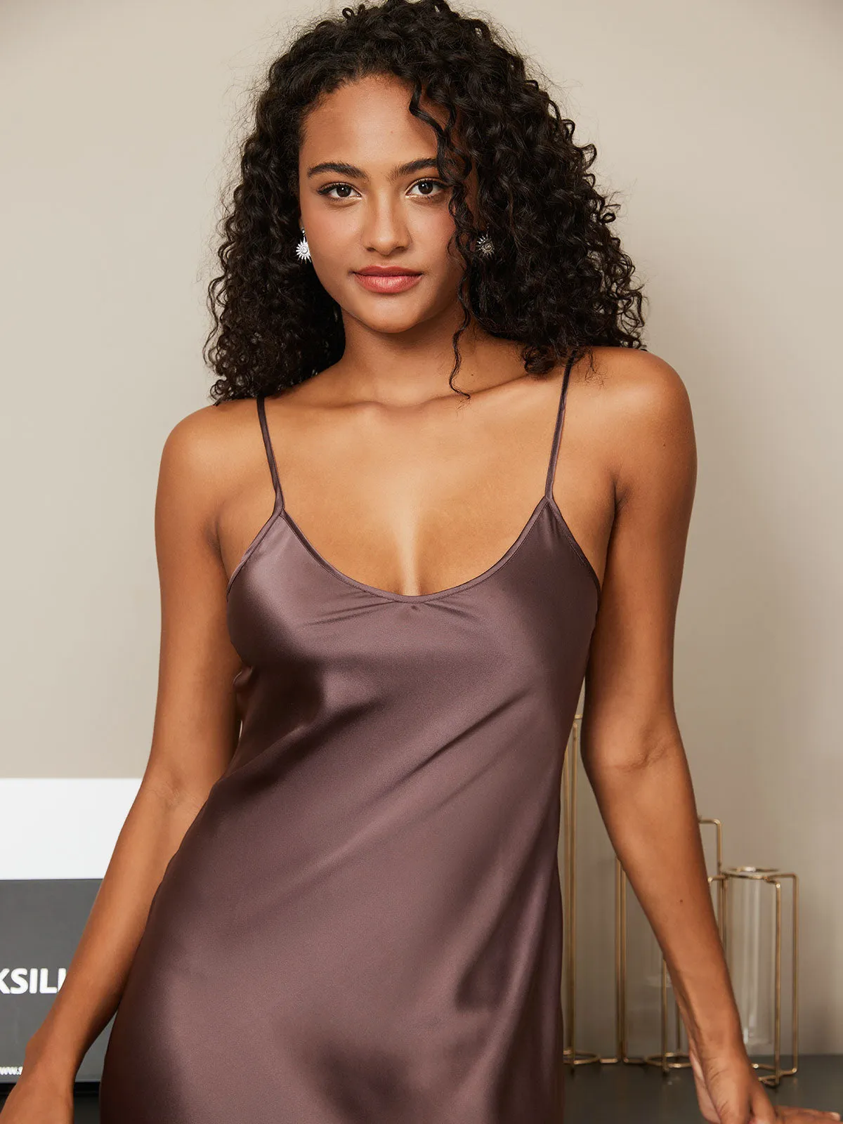 Spaghetti Strap Long Silk Nightgown/Dress