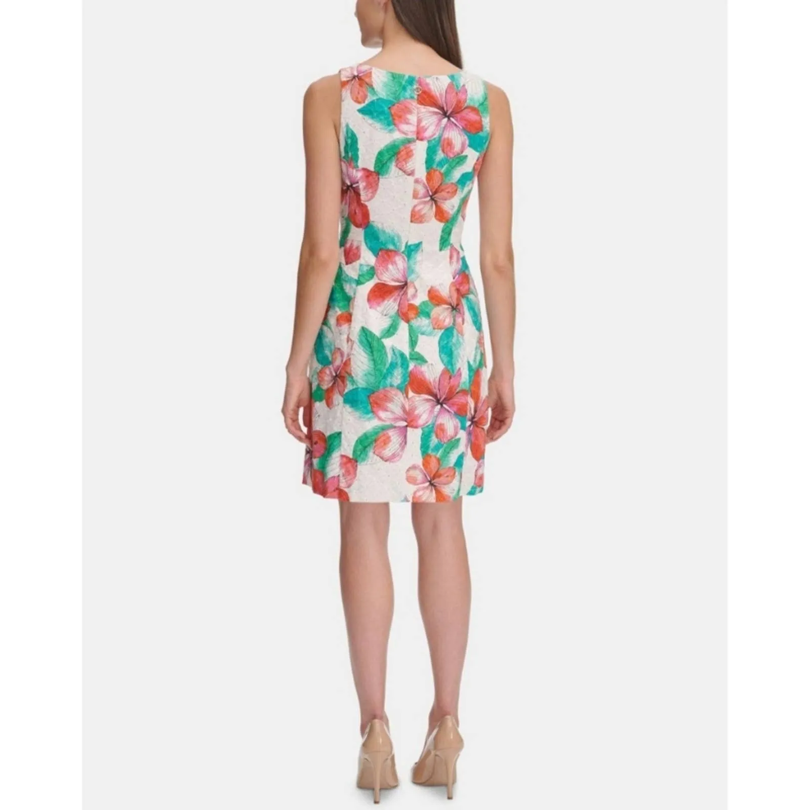 Tommy Hilfiger Eyelet Hibiscus Fit and Flare Dress