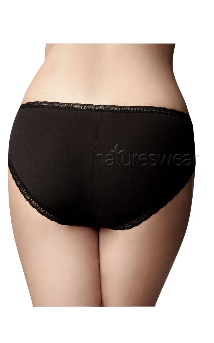 Very Clever Knickers 100% Cotton Underwear Bikini Brief in Black T22017