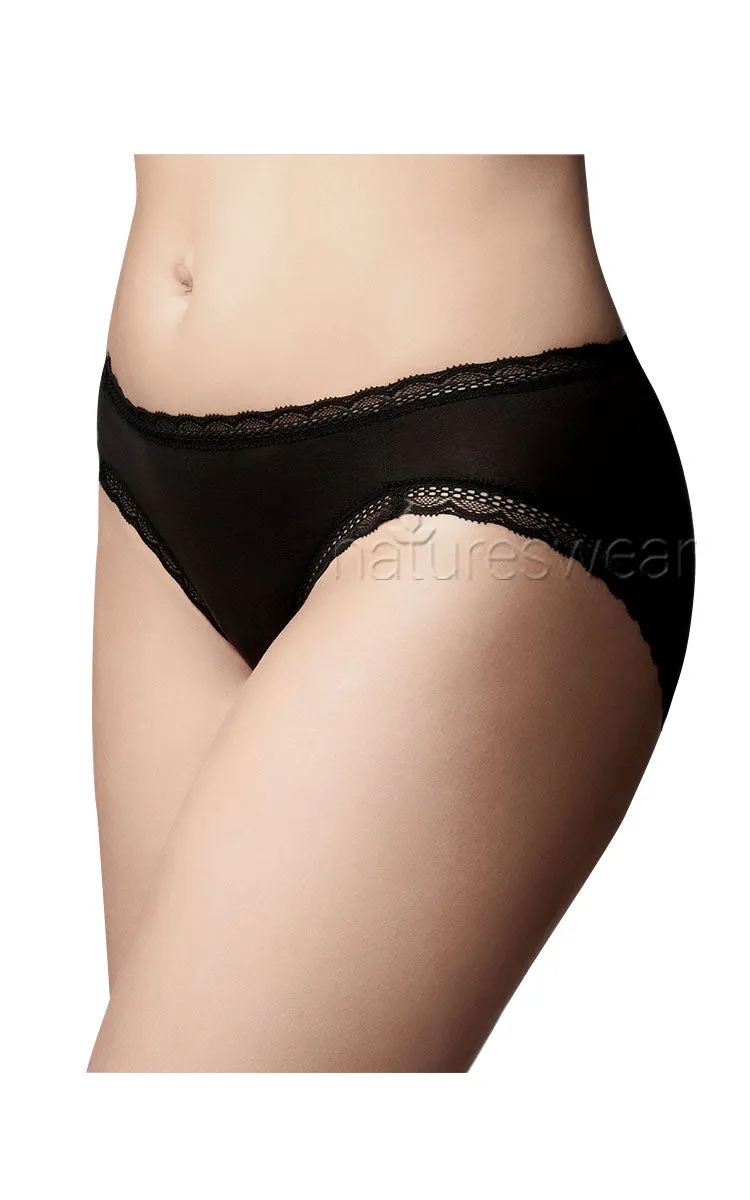 Very Clever Knickers 100% Cotton Underwear Bikini Brief in Black T22017
