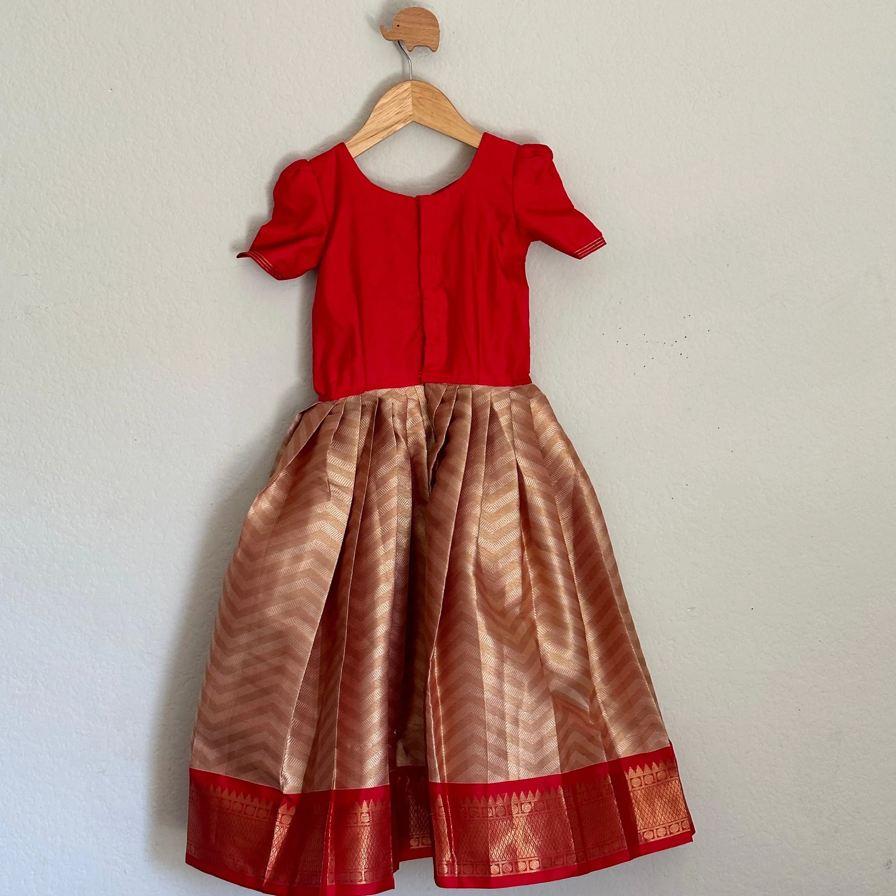Vibrant Katan Silk Frock | 2-3 Yrs