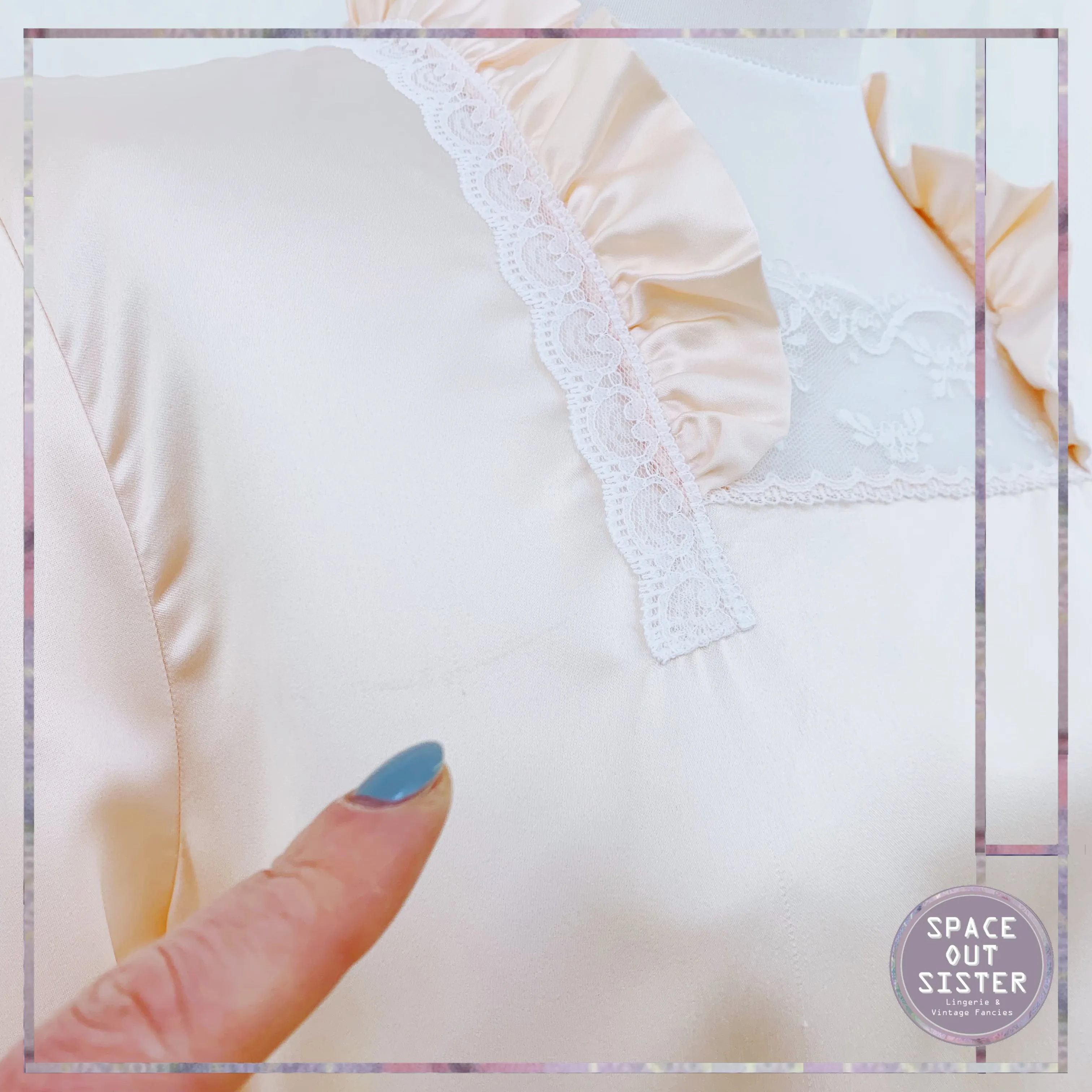 Vintage Peach Satin Nightgown
