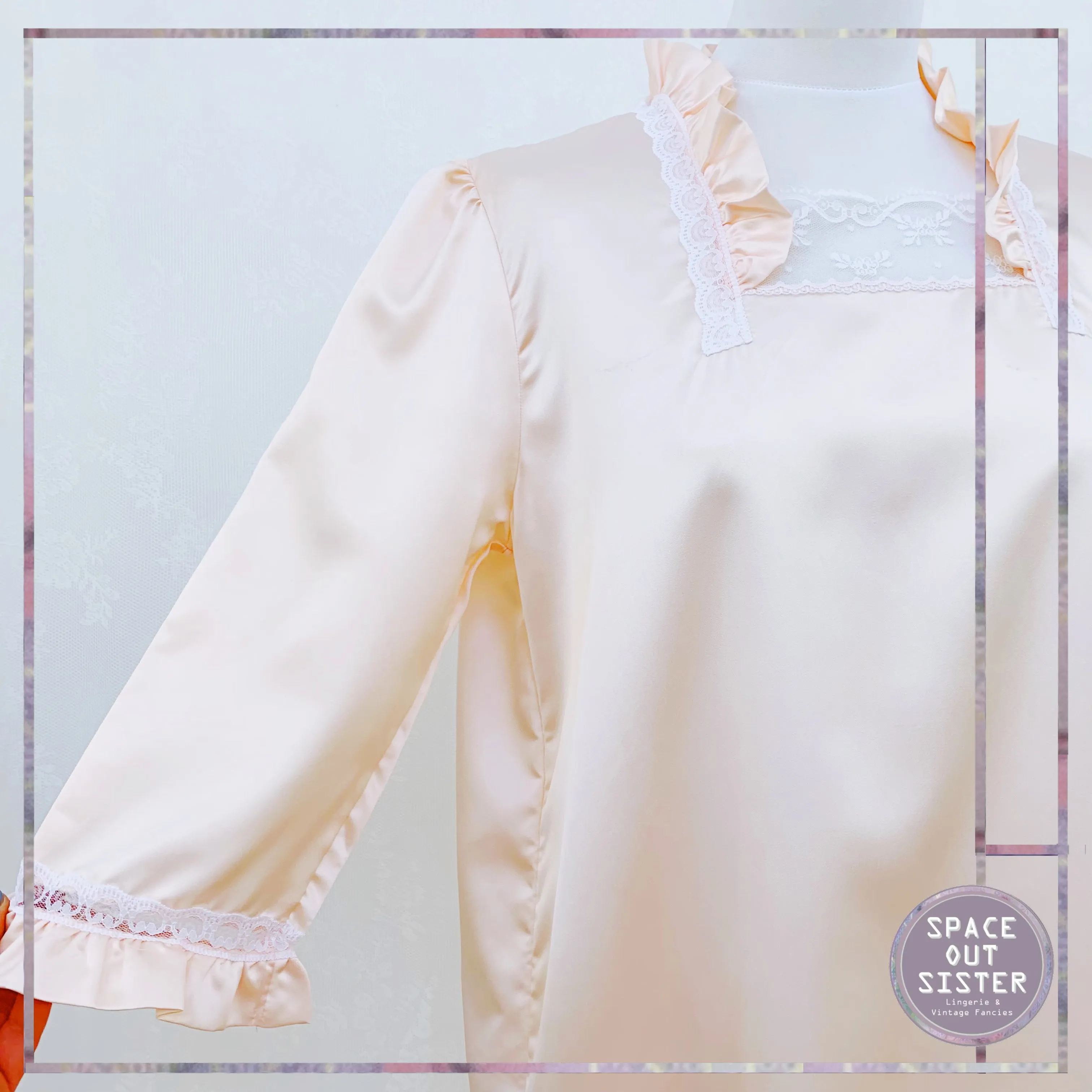 Vintage Peach Satin Nightgown
