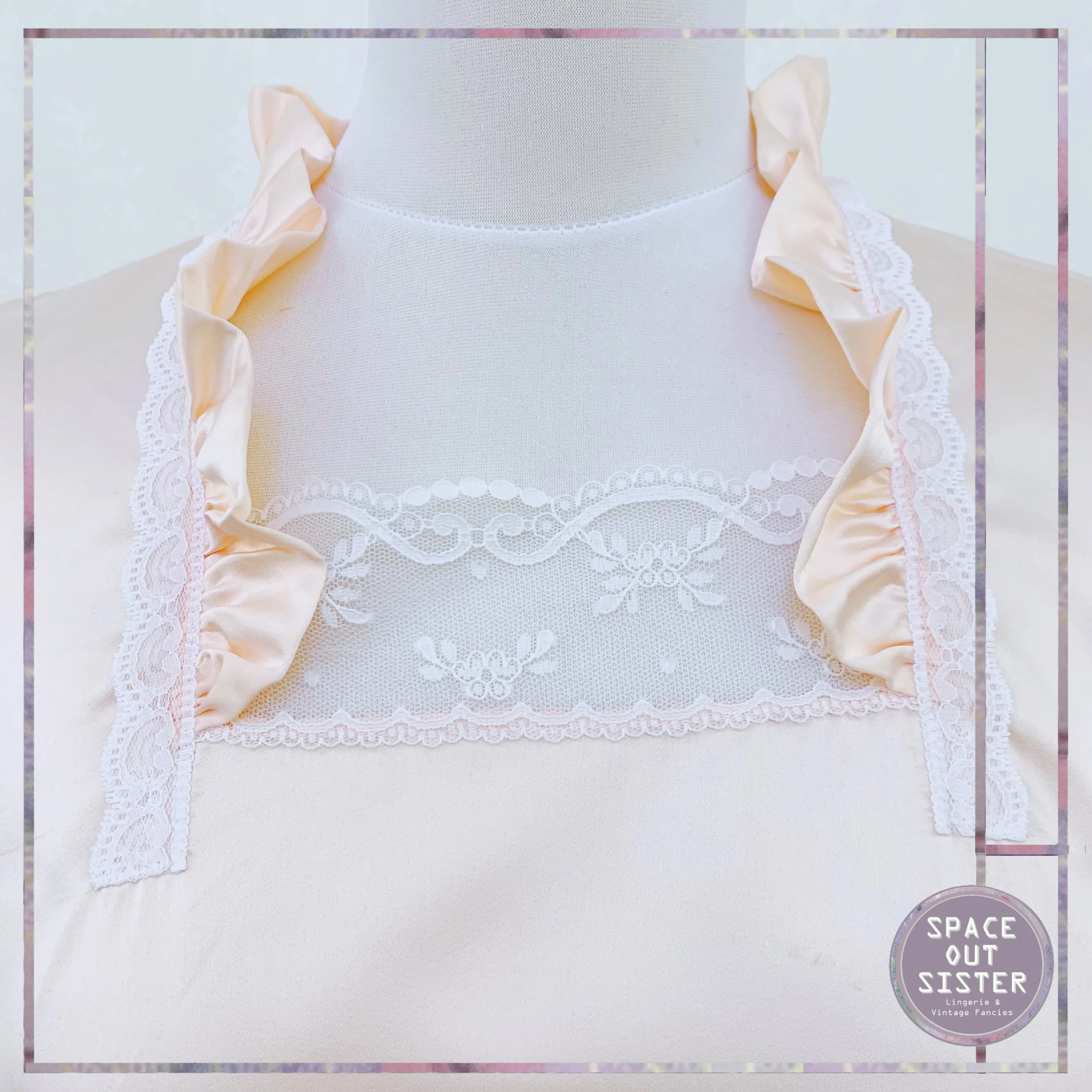 Vintage Peach Satin Nightgown
