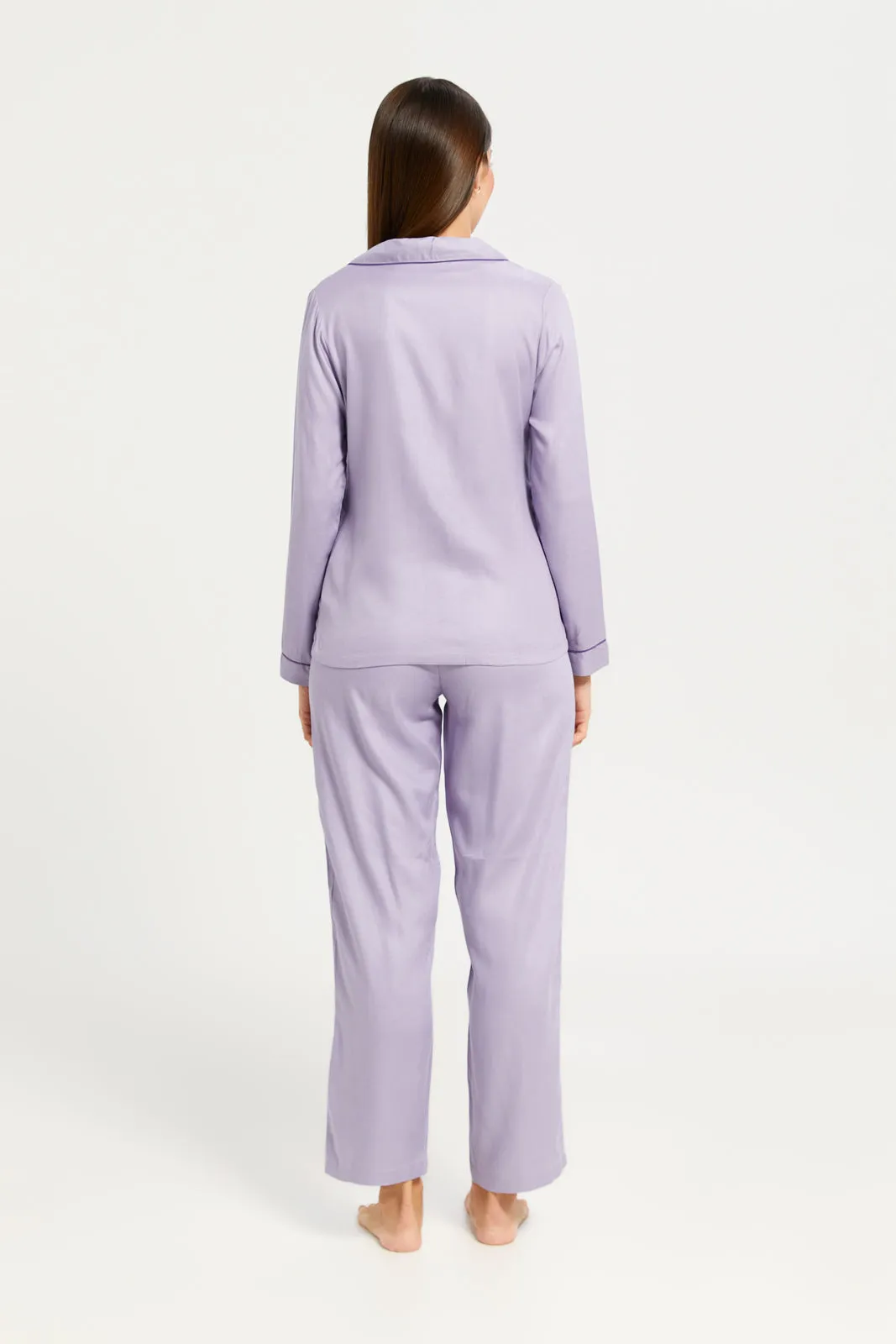 Women Lilac Classic Pyjama Set (2 Piece)