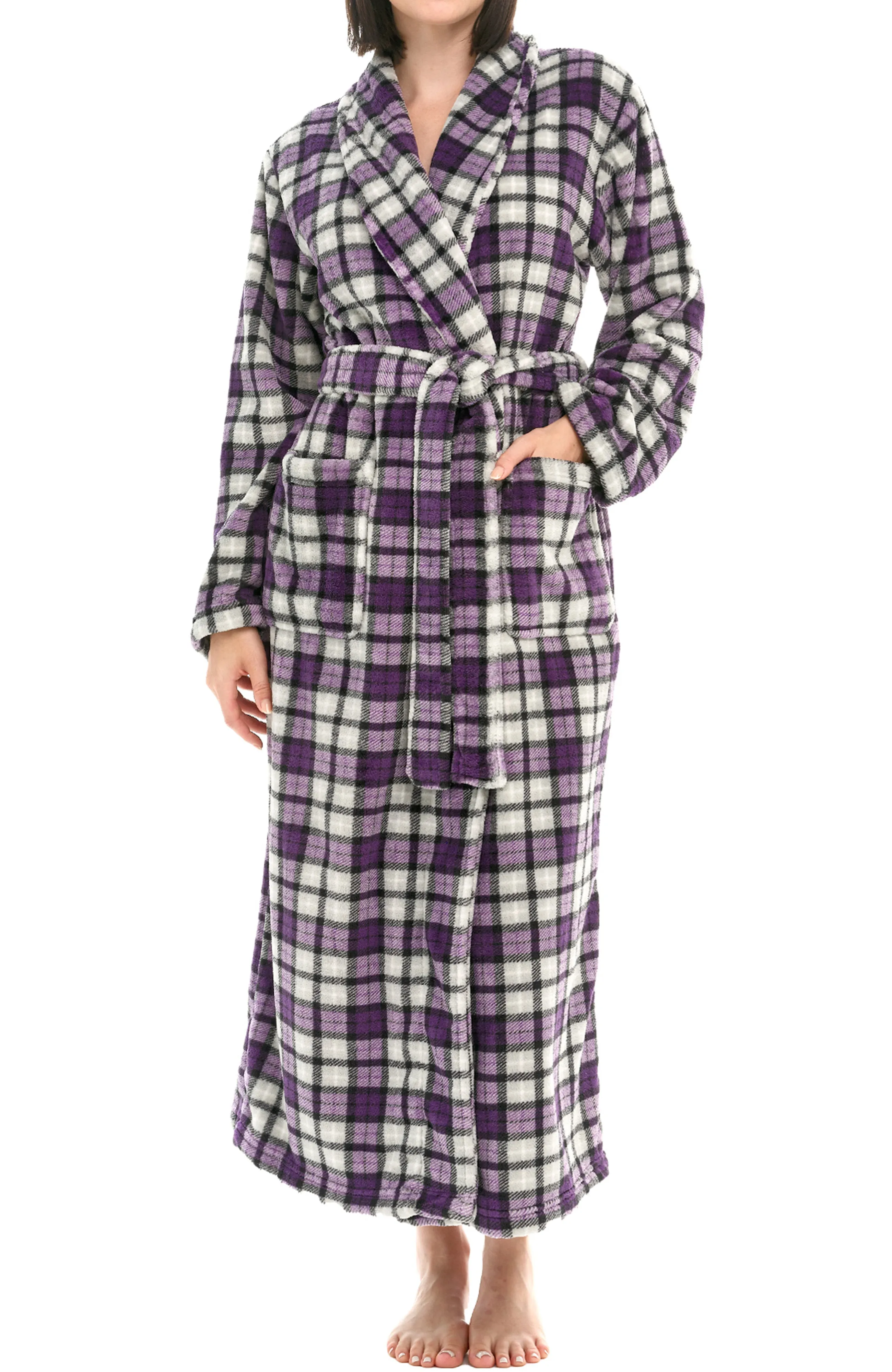 Women's Classic Winter Robe, Plush Fleece Bathrobe