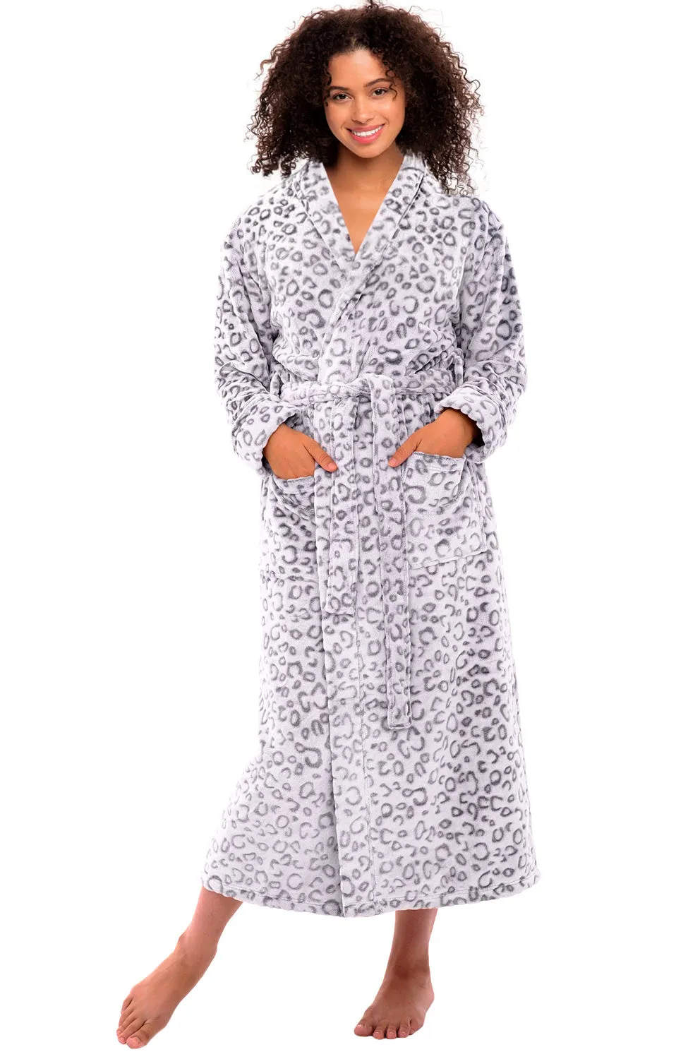 Women's Classic Winter Robe, Plush Fleece Bathrobe