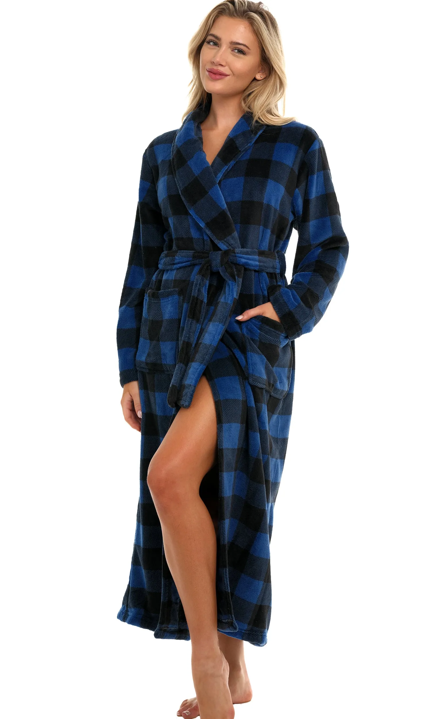 Women's Classic Winter Robe, Plush Fleece Bathrobe