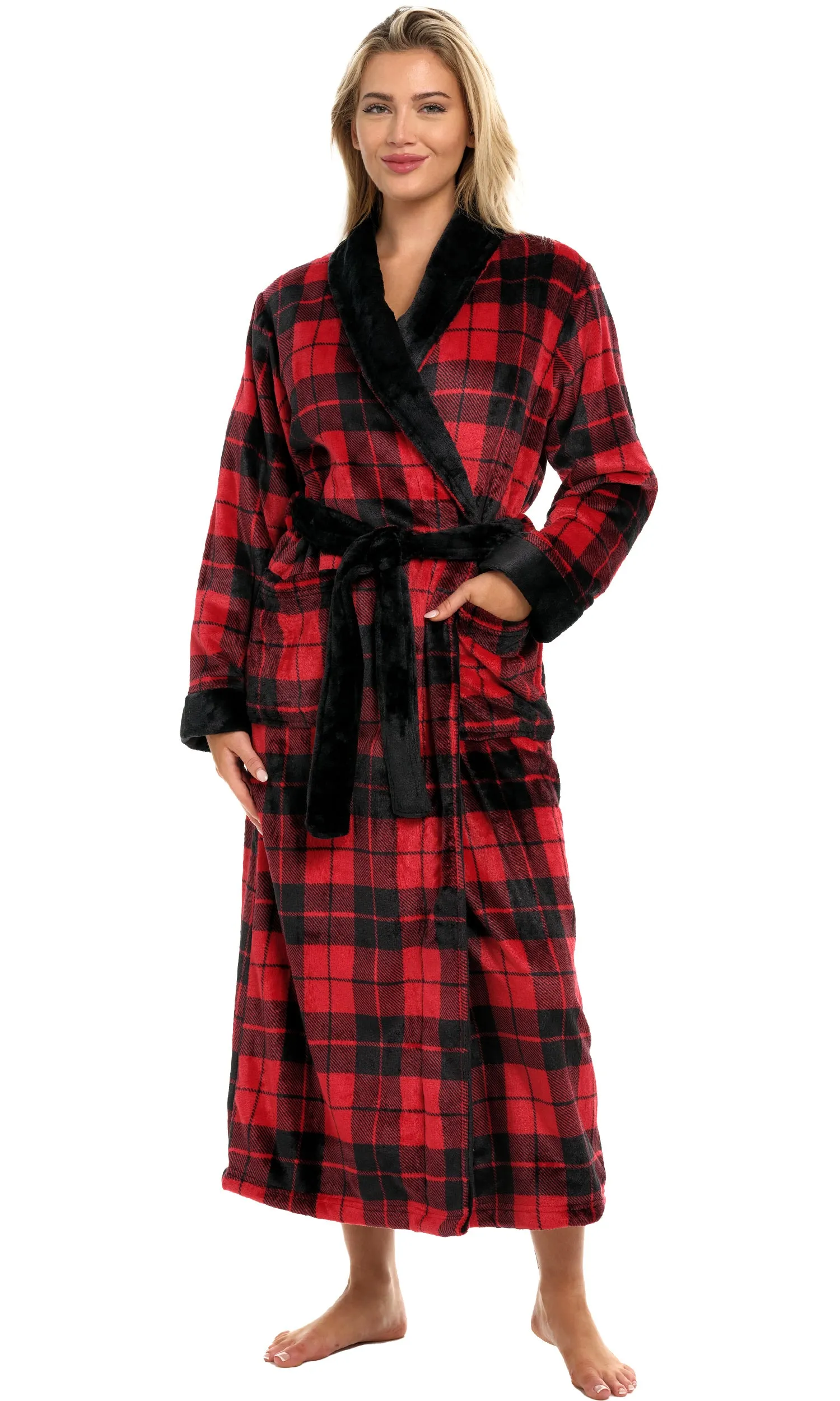 Women's Classic Winter Robe, Plush Fleece Bathrobe