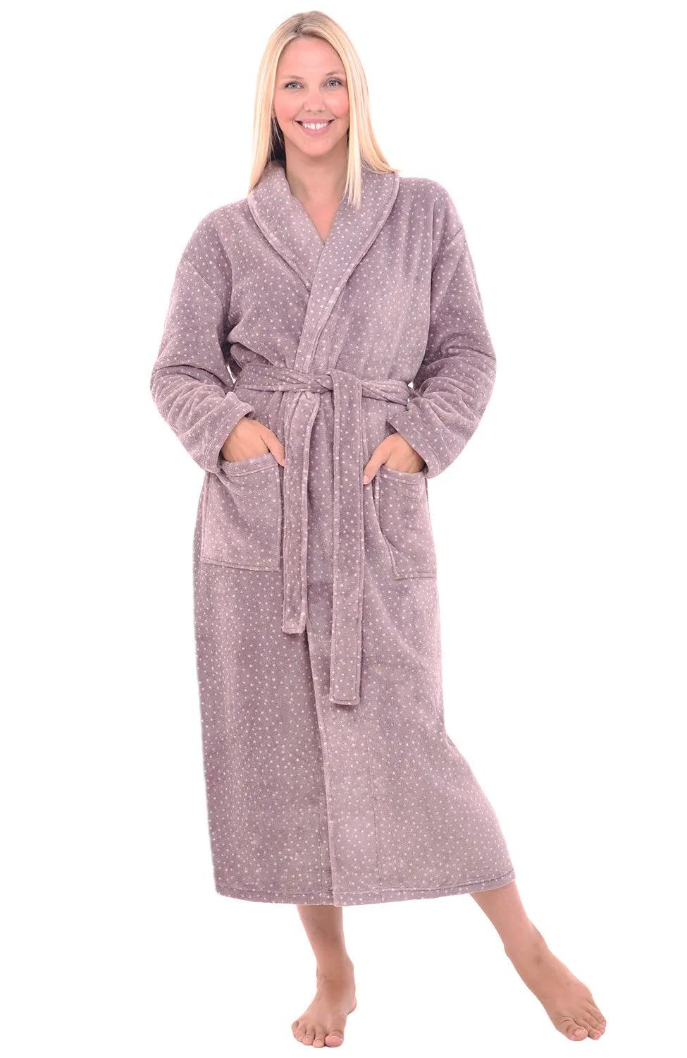 Women's Classic Winter Robe, Plush Fleece Bathrobe