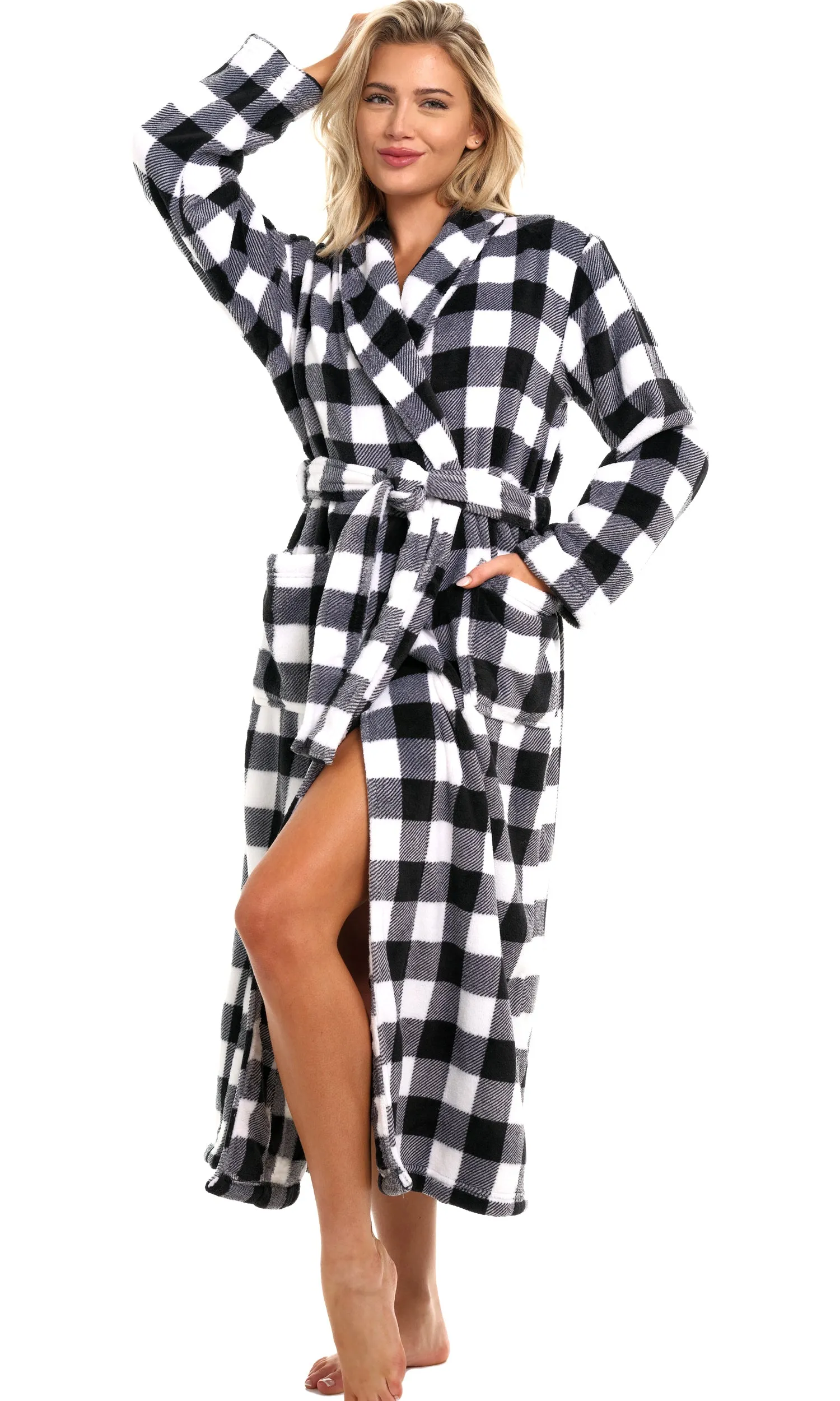 Women's Classic Winter Robe, Plush Fleece Bathrobe