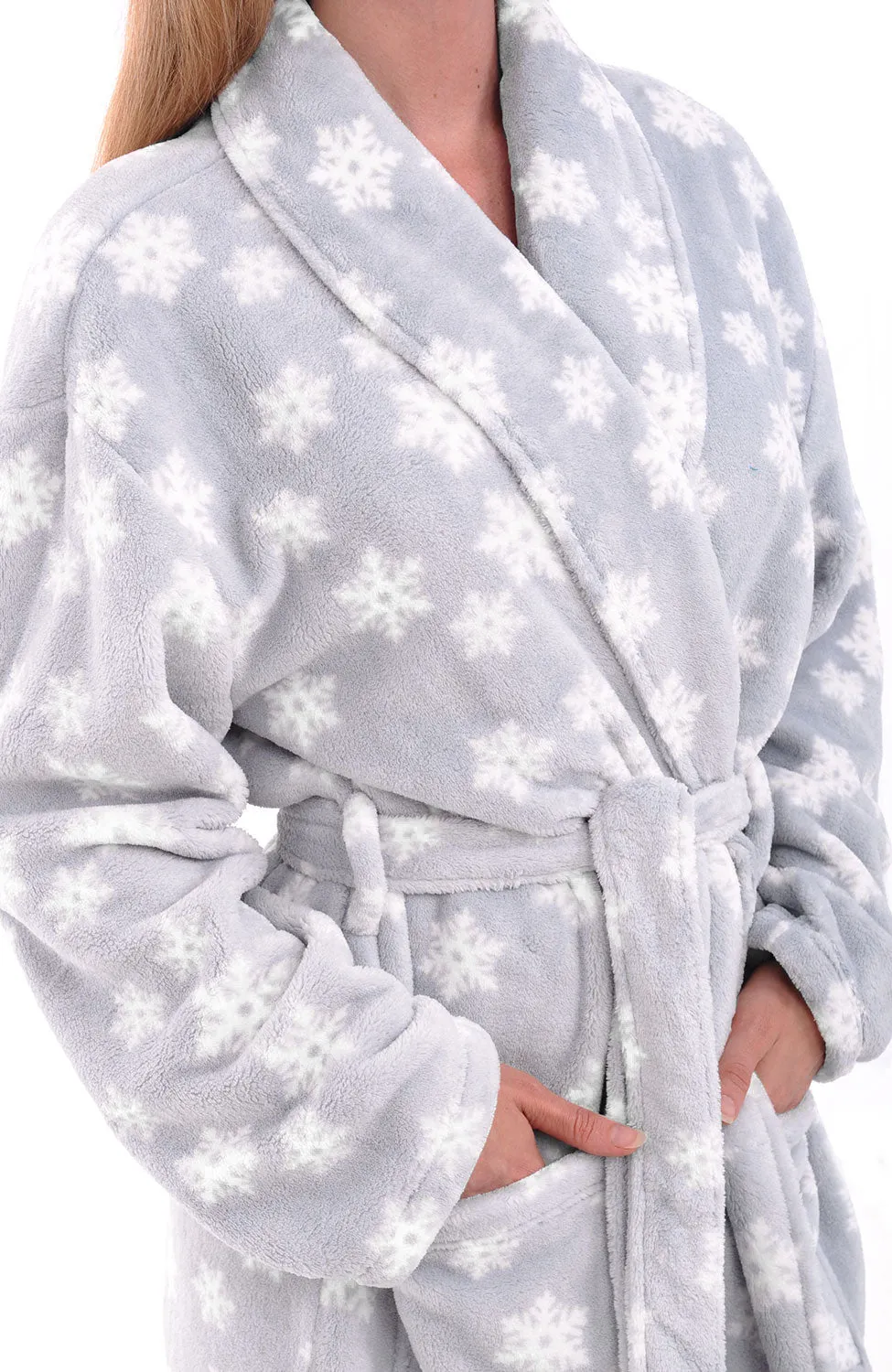 Women's Classic Winter Robe, Plush Fleece Bathrobe