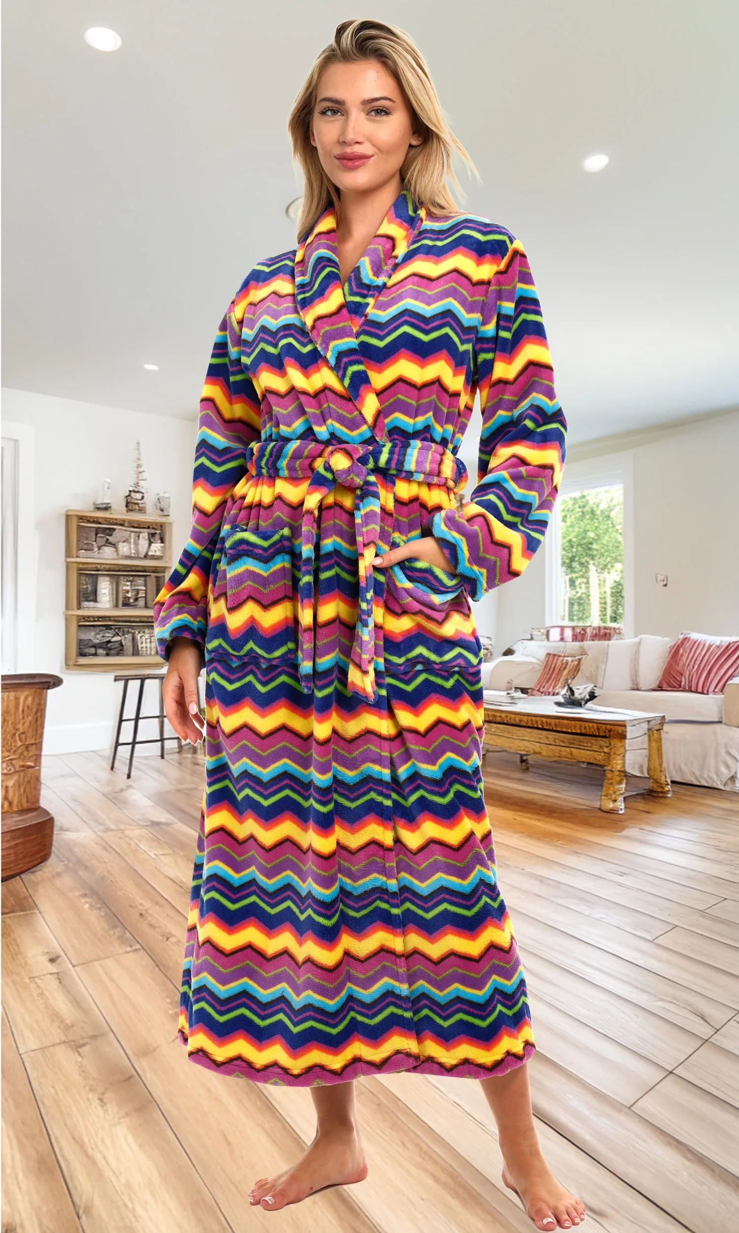 Women's Classic Winter Robe, Plush Fleece Bathrobe