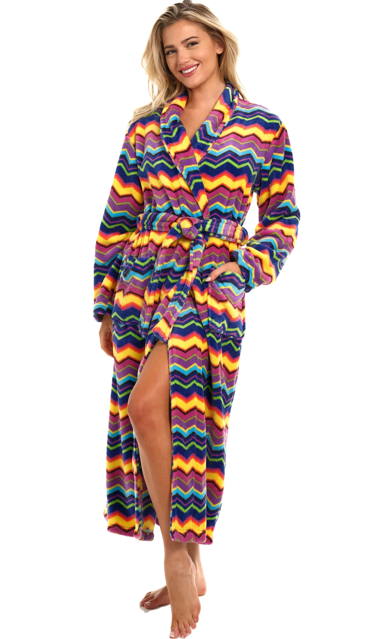 Women's Classic Winter Robe, Plush Fleece Bathrobe